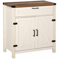 HOMCOM Farmhouse Sideboard Buffet Cabinet with Drawer and Adjustable Shelf