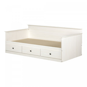Plenny Daybed with Storage White Wash - South Shore Twin Bed