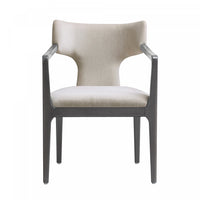 Eloria Mid-Century Modern Chenille Wood Armchair in Taupe 