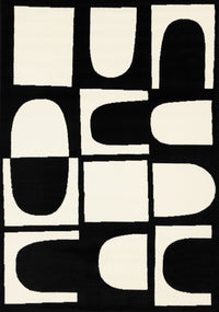 Florence Black White Dynamic Geometric Design, 5'3