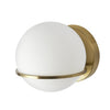 Dainolite Sofia 1 Light Wall Sconce Aged Brass White Opal Glass Lamp