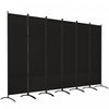 Outsunny 6 Panel Folding Privacy Screen, Uv30+ Room Divider, Black