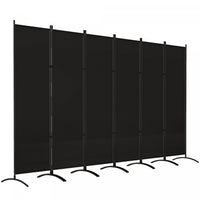 Outsunny 6 Panel Folding Privacy Screen, Uv30+ Room Divider, Black