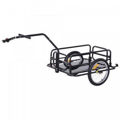 Aosom Folding Bicycle Cargo Trailer Utility Bike Cart Garden Luggage Travel Carrier Patio Tool With |Aosom Remorque Pliante Pour Bicyclette Chariot Utilitaire Pour Bicyclette Chariot De Voyage Pour Bag