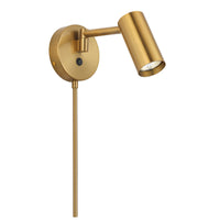 Dainolite Stanly 1 Light Wall Swing Arm Spotlight Aged Brass Lamp