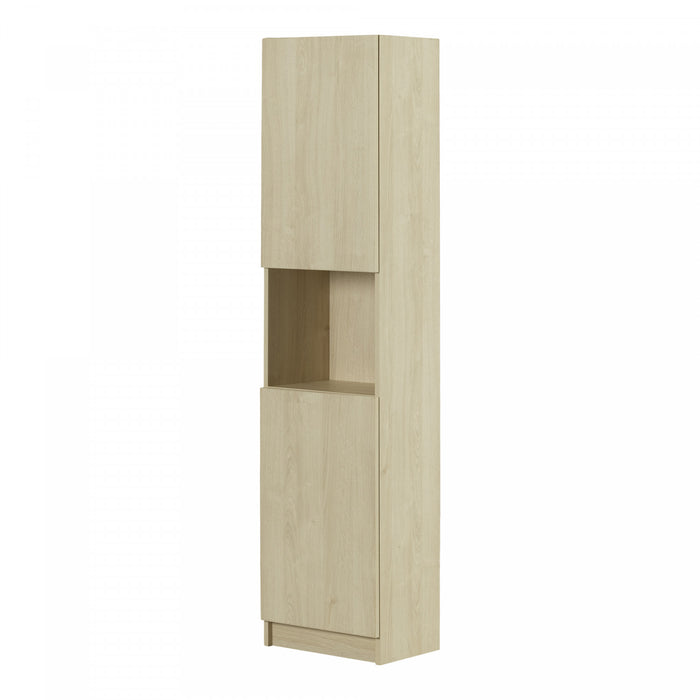 Liora 2-door Narrow Bookcase - Bleached Oak 