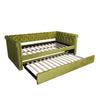 Sophia Tufted Design Upholstered Daybed with Trundle and Comfortable Backrest,Green  | La Sophia Daybed avec design capitonne, revetement en tissu, lit d'appoint avec trundle et dossier confortable, couleur verte
