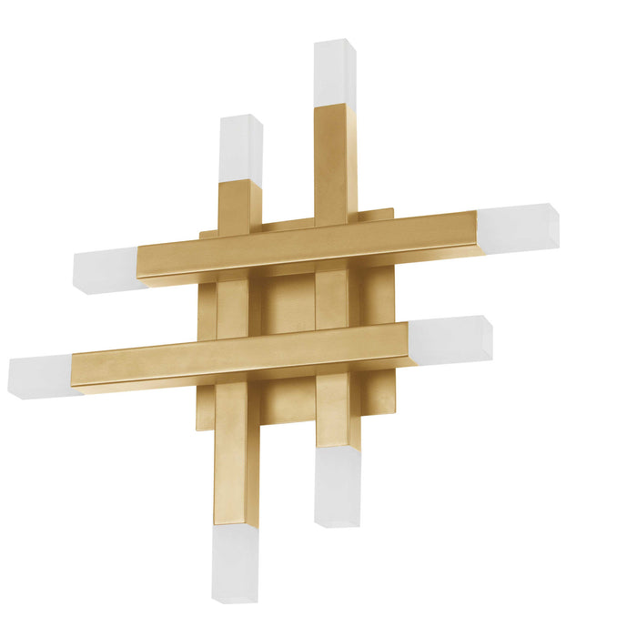 Dainolite Acasia Wall Sconce 24w Aged Brass Frosted Acrylic Diffuser Lamp