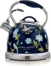 Laura Ashley Stainless Steel Stovetop Elveden Navy Tea Kettle - VQ-SBNK057-LAEN-CA