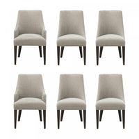 Beever Modern 6-Piece Dining Chair Set in Taupe 