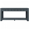 Gracie Solid Wood Console Table With Drawers And Shelf - Navy