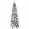 Homcom 6ft Flocked Pencil Christmas Tree With Auto Open, Steel Base