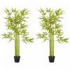 Outsunny 4' Artificial Bamboo Tree Set of 2, Fake Plant Indoor Decoration