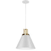 Dainolite Sonus 1 Light Pendant Matte White Aged Brass Accent Lamp