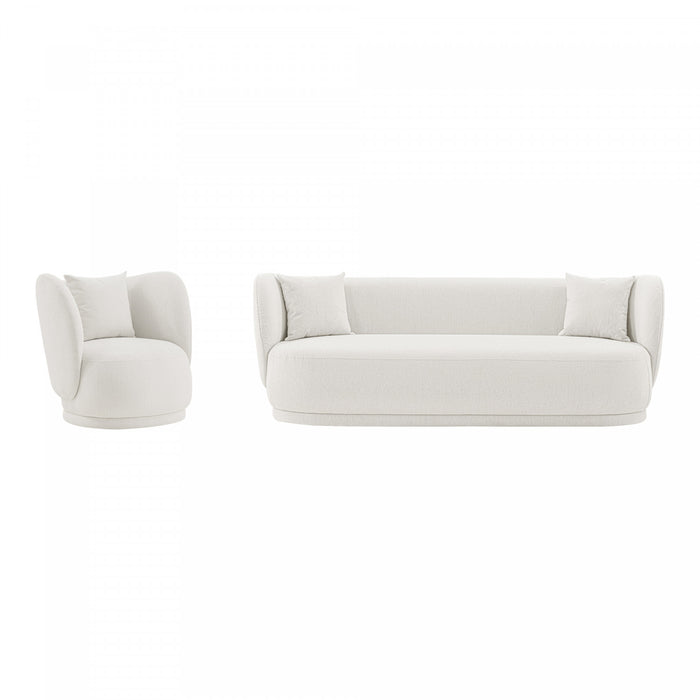 Siri Modern 2-Piece Sofa Set in Cream