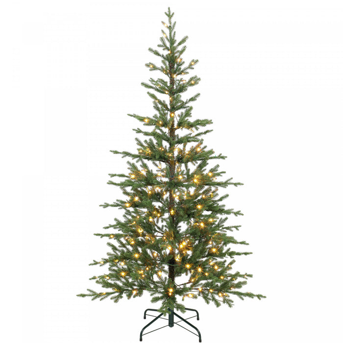 HOMCOM 7ft Prelit Sparse Christmas Tree with Downswept Hinges, Green