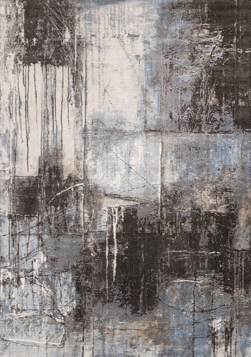 Hadley Grey Taupe Blue Distressed Design Rug, 7'10\" x 10'6\" Indoor Area Rug