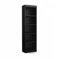 Axess 5-Shelf Narrow Bookcase - Pure Black