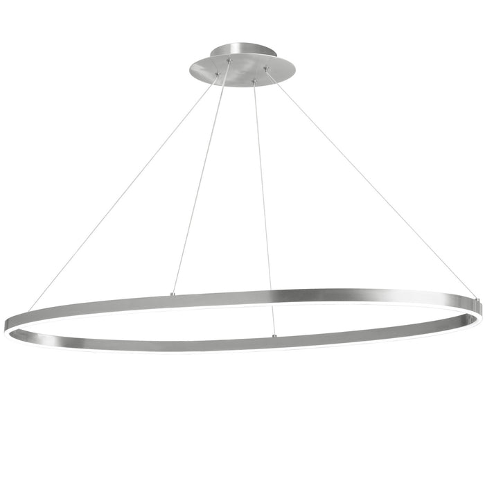 Dainolite Circulo Horizontal Chandelier 63w Silver Finish White Silicone Diffuser Lamp