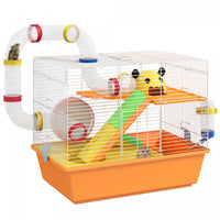 Pawhut Hamster Cage 3 Tiers Small Animal House For Dwarf Hamster Gerbil Cage With Complete Tunnels,