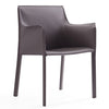 Manhattan Comfort Paris Saddle Leather Dining Chair - Grey
