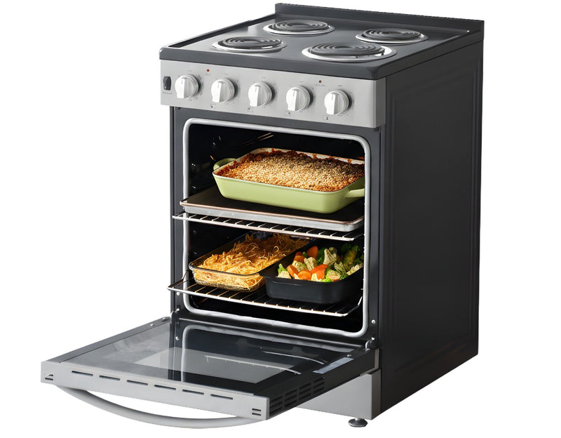 Kenmore 24” Front Control Freestanding Coil Electric Range – Stainless Steel - KKCTR24-FC-SS