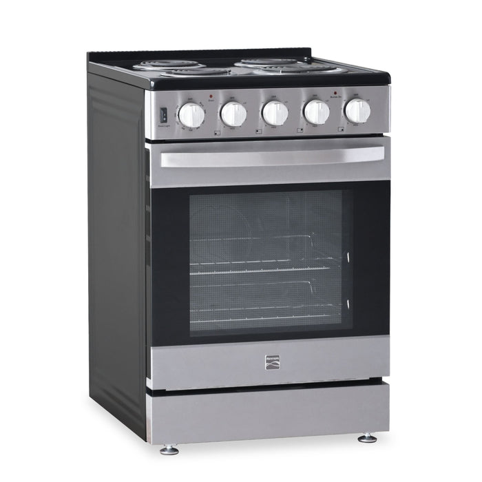 Kenmore 24” Front Control Freestanding Coil Electric Range – Stainless Steel - KKCTR24-FC-SS