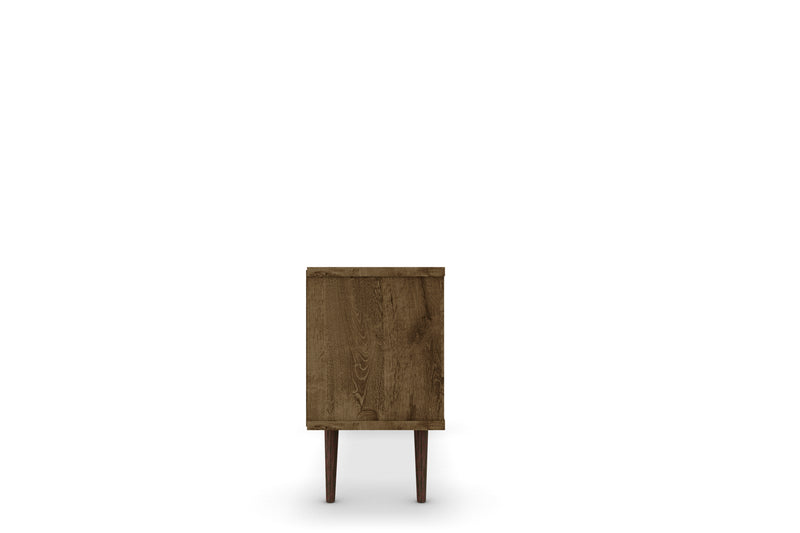 Manhattan Comfort Liberty 53.14\" Mid-Century Modern TV Stand with 5 Shelves & 1 Door - Rustic Brown