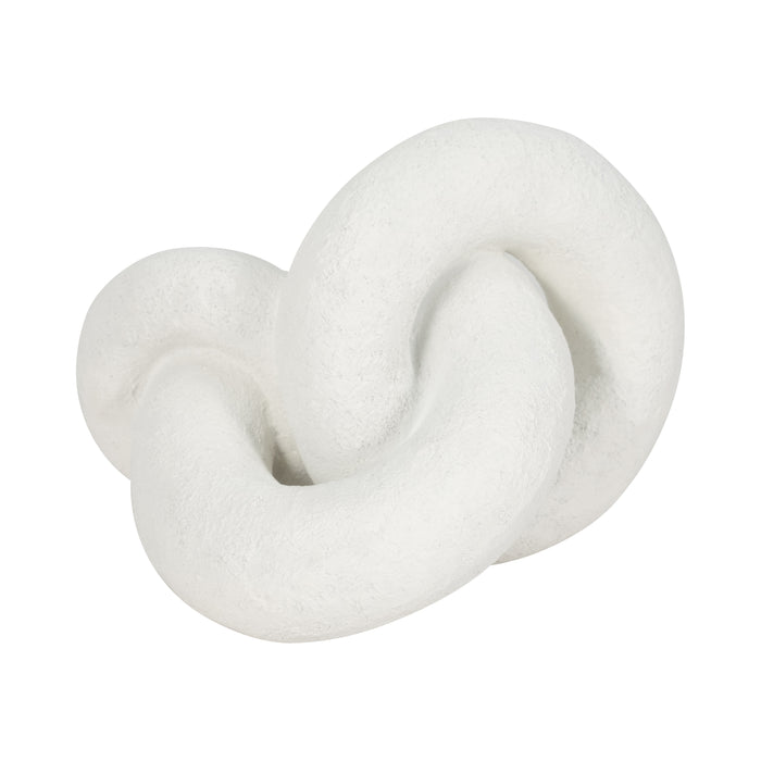 9\" Resin Knot Decor Rough Finish - White