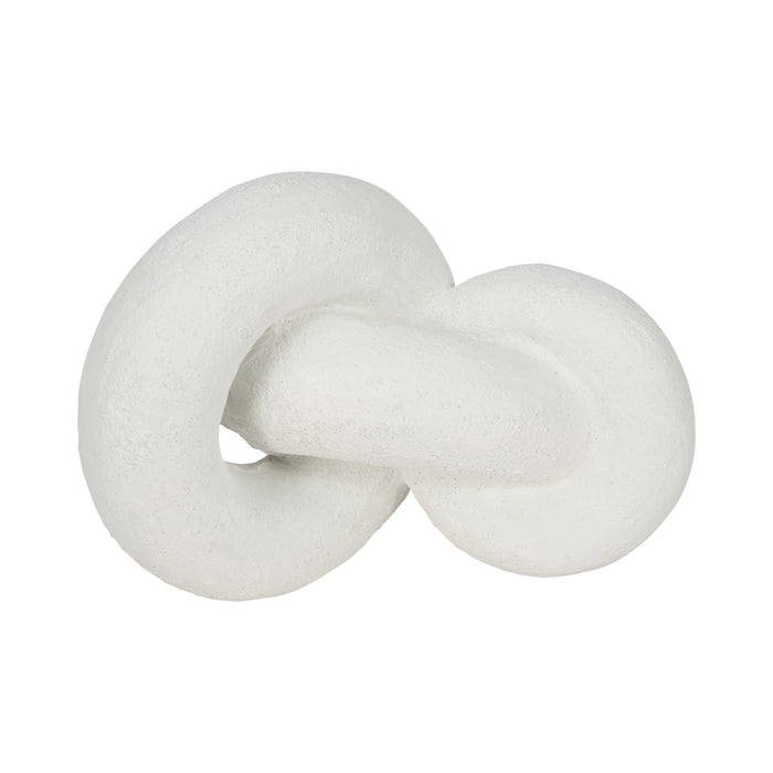 9\" Resin Knot Decor Rough Finish - White