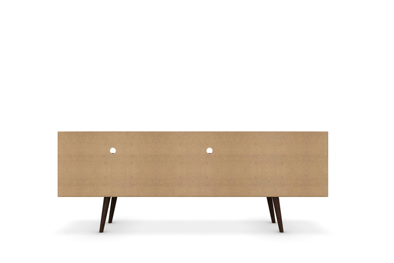 Manhattan Comfort Liberty 70.86\" Mid-Century Modern TV Stand with 4 Shelving Spaces & 1 Drawer - White