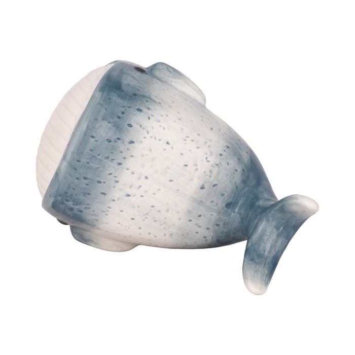 8\" Blue Whale Decor - Blue and White
