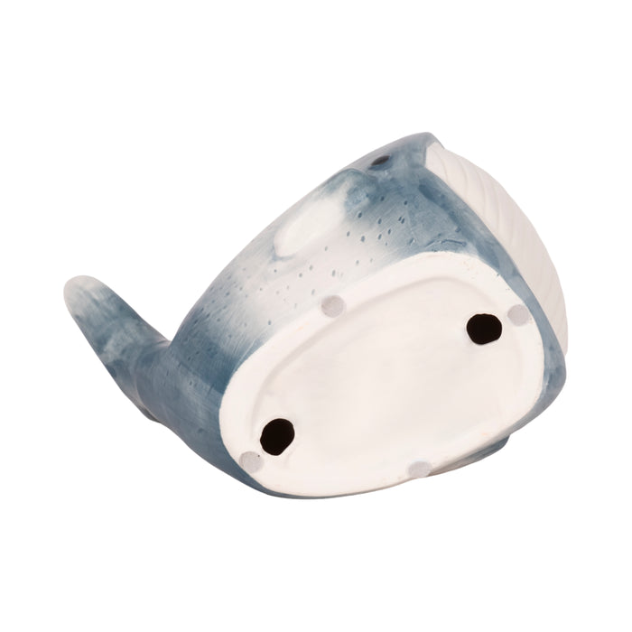 8\" Blue Whale Decor - Blue and White