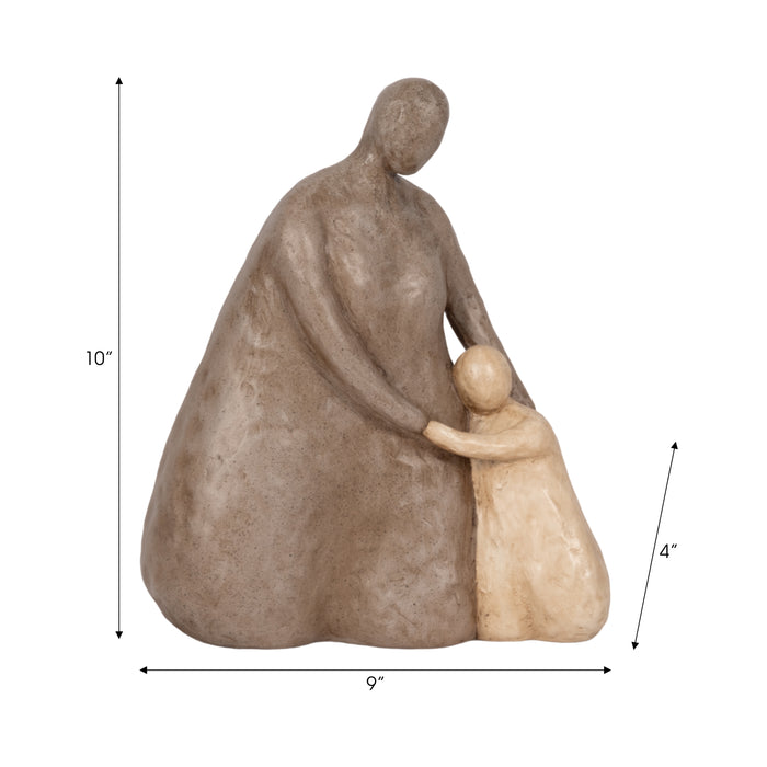 Resin 10\" Parent and Child - Brown
