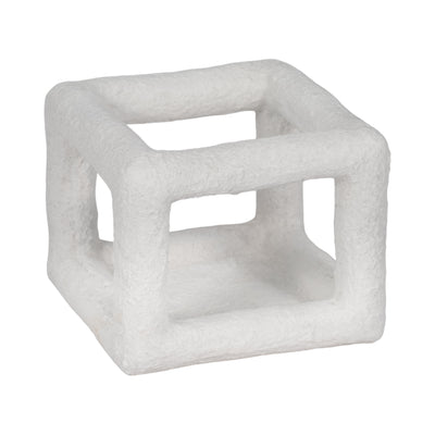 6" Tectured Open Square Cube - White | Cube ouvert texturé de 6 po - blanc