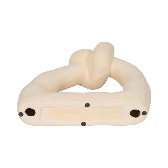 11\" Knot with Open Cut-Out Sand Glaze - Ivory