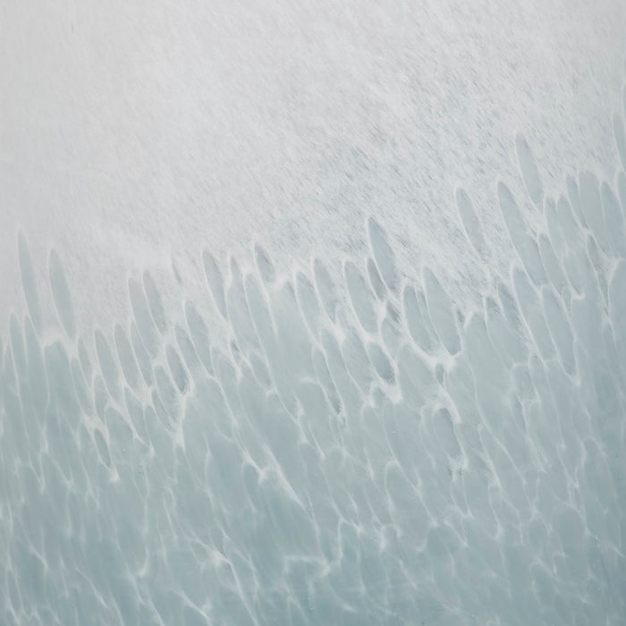 Glass 11\" Light Blue Waters Vase - Blue and White