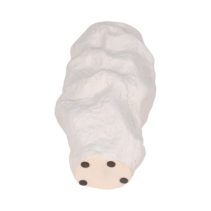 Ceramic 11\" Jagged Textured Vase - White