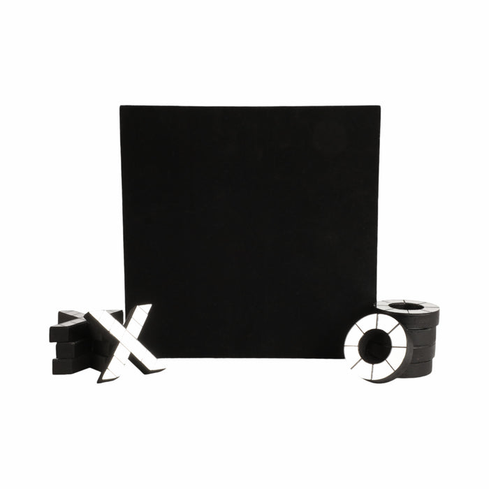 Wood 12\" Disco Mosaic Tic-Tac-Toe Game - Silver