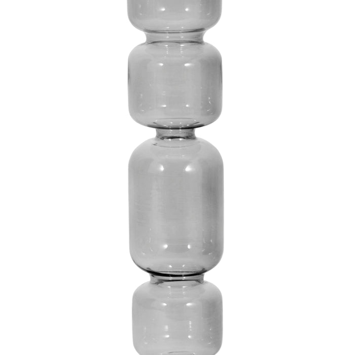 12\" Mixed Bubble Taper Candleholder - Black