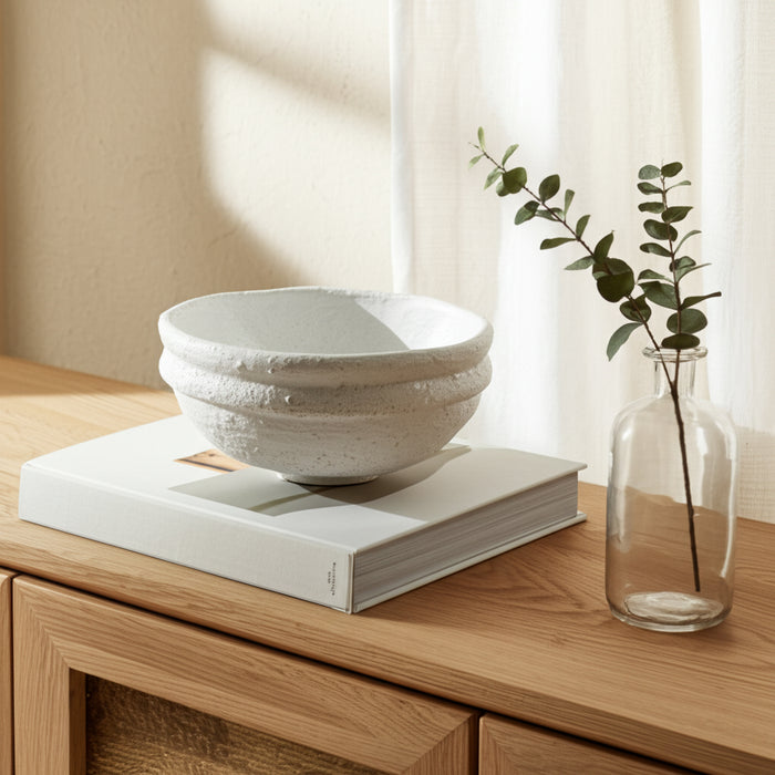 12\" x 12\" Textured Bowl - White