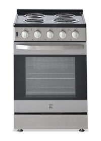 Kenmore 24” Front Control Freestanding Coil Electric Range – Stainless Steel - KKCTR24-FC-SS