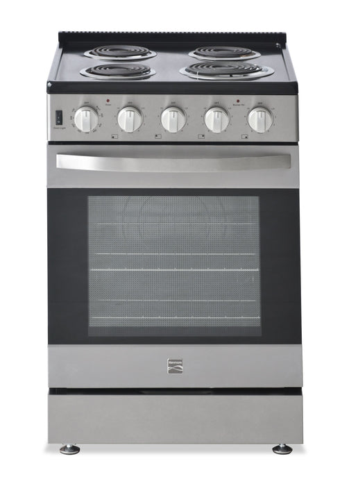 Kenmore 24” Front Control Freestanding Coil Electric Range – Stainless Steel - KKCTR24-FC-SS