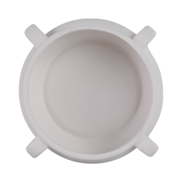 12\" Textured Bowl with Handles - White