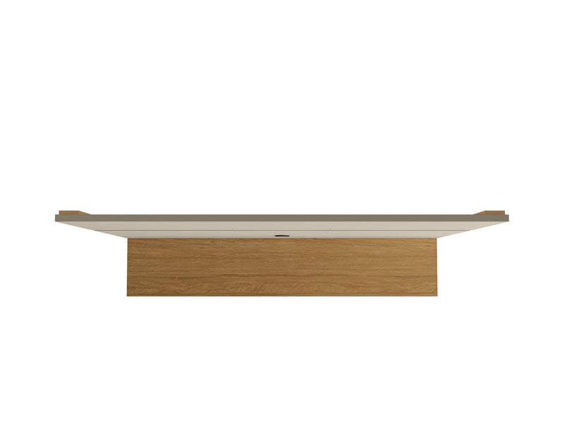 Manhattan Comfort Vernon 62.99\" Floating Wall Entertainment Center - Off White & Cinnamon