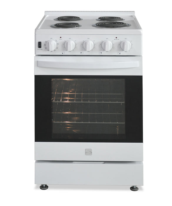 Kenmore 24” Front Control Freestanding Coil Electric Range – White - KKCTR24-FC-W