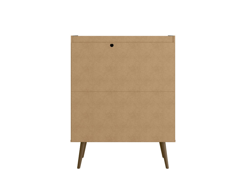 Manhattan Comfort Bogart Mid-Century Modern Accent Cabinet - Grey & Natural
