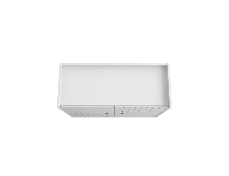 Manhattan Comfort Bogart Mid-Century Modern Accent Cabinet - White & Natural