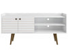 Manhattan Comfort Bogart 53.54\" Mid-Century Modern TV Stand - White & Natural