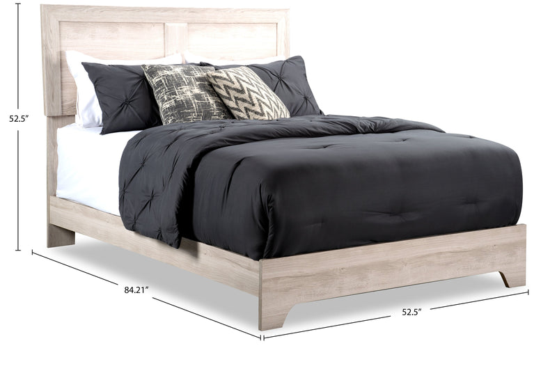 Yorkdale Panel Bed with Headboard & Frame, Made in Canada, White - Queen Size